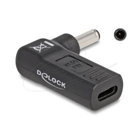   Delock 60007 Laptop töltőkábel adapter USB Type-C™ anya - Dell 4,5 x 3,0 mm apa 90° fokban hajlított