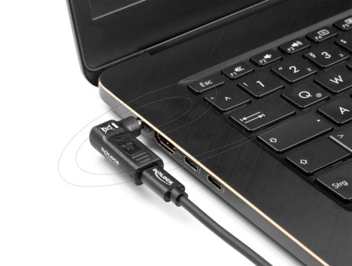 Delock 60007 Laptop töltőkábel adapter USB Type-C™ anya - Dell 4,5 x 3,0 mm apa 90° fokban hajlított