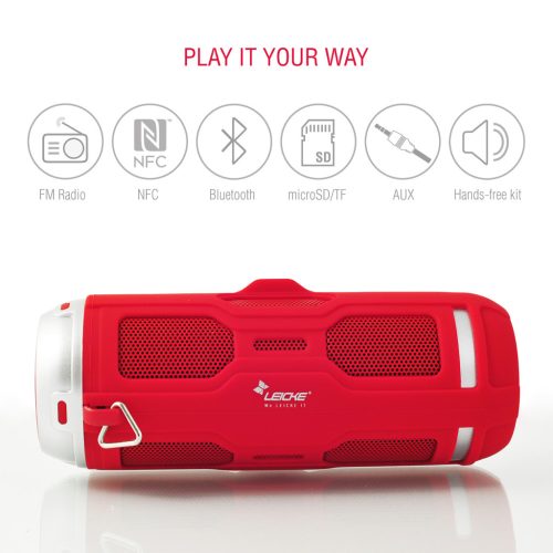 LEICKE EP18105 DJ Roxxx Active kültéri Bluetooth hangszóró – IPX4 vízálló, Bluetooth 4.0, MP3/Radio/AUX, NFC, 6–8 ó játékidő