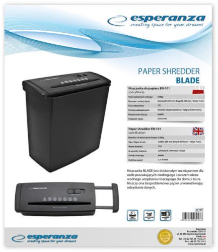 ESPERANZA EN101 PAPER SHREDDER BLADE
