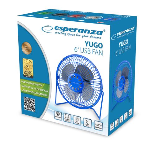ESPERANZA EA149B Yugo 14 cm Átmérőjű Ventilátor, Kék