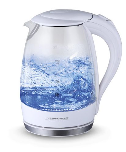 ESPERANZA EKK011W Salto Angel Elektromos Üveg Vízforraló LED Indikátorral 1.7L, Fehér