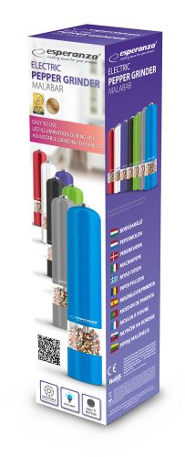 Esperanza EKP001E Malabar Fűszerörlő, Szürke