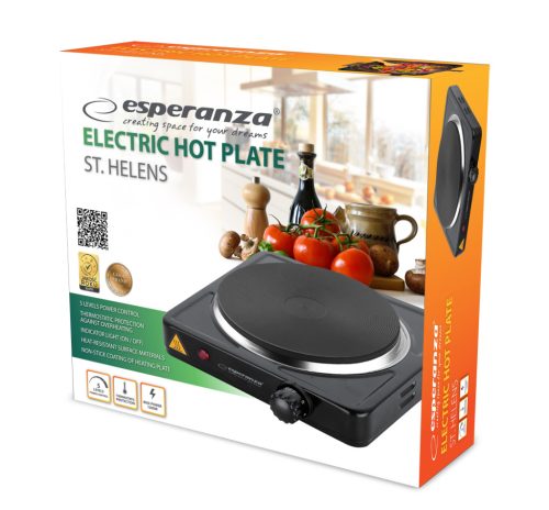 Esperanza EKH003K Helens Hordozható Főzőlap, Fekete