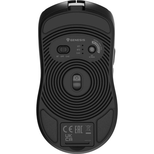 Genesis Zircon 500 vezeték nélküli tölthető egér fehér, max. 10 000 DPI, Bluetooth + 2,4 GHz USB vevő