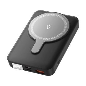   Vention 22.5W Mágneses Vezeték Nélküli Powerbank 10000 mAh (USB-C + Lightning + USB-C + USB-A + Vezeték Nélküli) Töltöttség Indikátorral, Fekete