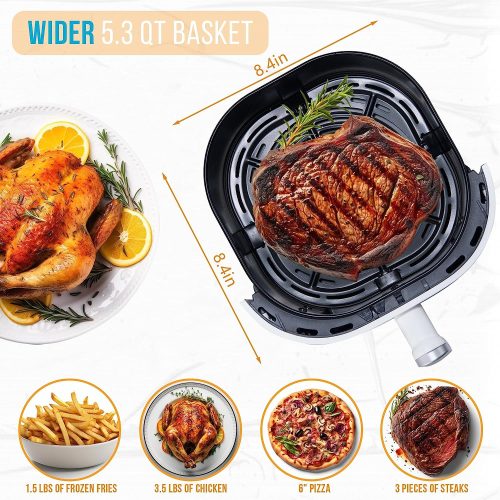 Bear Air Fryer QZG-F15E3 Olaj Nélküli Forrólevegős Légsütő 5L