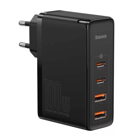 Baseus GaN2 Pro Hálózati töltő, 2x USB + 2x USB-C, 100W, EU, Fekete