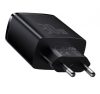 Baseus kompakt gyorstöltő, 2xUSB, USB-C, PD, 3A, 30 W, fekete