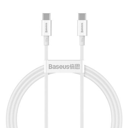 Baseus Cable Type C - Type C Töltőkábel, 1m, Fehér