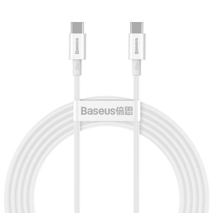 Baseus Cable Type C - Type C Töltőkábel, 2m, Fehér