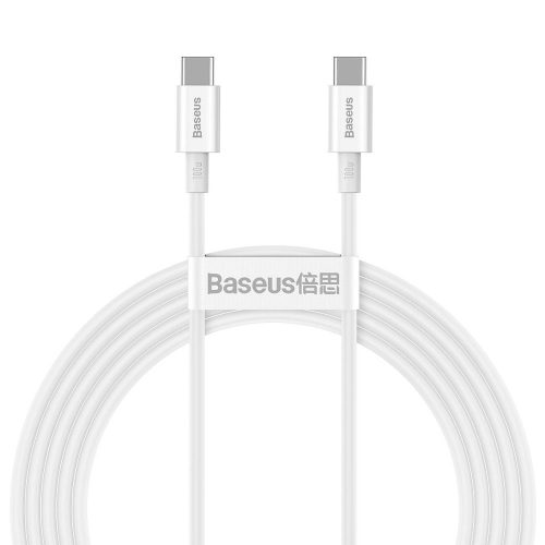 Baseus Cable Type C - Type C Töltőkábel, 2m, Fehér