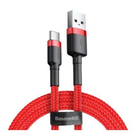 Baseus Cafule USB- Type-C kábel, 3A 1m , Fekete-vörös