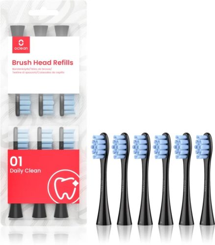 Oclean Brush Heads Refills 6-Pack, Utántöltők 6-db, Fekete