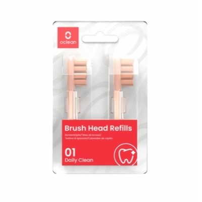 Oclean Brush Heads Refills 2-Pack, Utántöltők 2-db, Rózsaszín