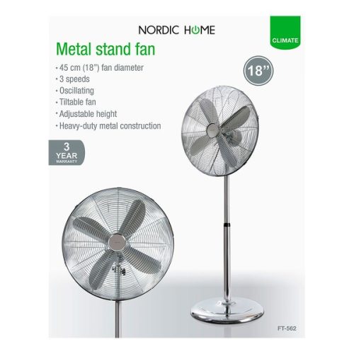 NORDIC FT-562 HOME CULTURE Ventilátor 60W 45cm Ezüst