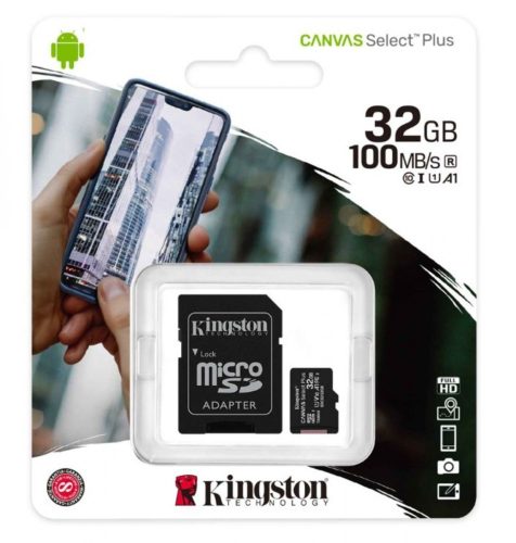 kingston SDCS2/32GB microSDXC Canvas Select Plus memóriakártya, Class10 (SDCS2-32GB)