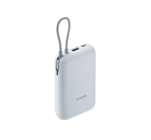 Xiaomi Power Bank 10000mAh (Integrated Cable), 10.000 mAh 22, 5W, USB-A, USB-C, Integrált Kábellel, Jégkék