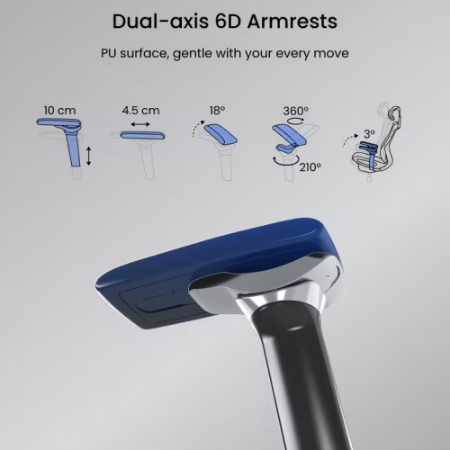 FlexiSpot BS12 Pro ergonomikus irodai szék, szürke– Lélegző szövet kárpit, hosszú üléshez tervezve