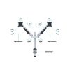 MULTIBRACKETS 2 karos asztali konzol, M VESA Gas Lift Arm Dual Silver (15-32", max.VESA: 100x100 mm, 10 kg)