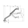 MULTIBRACKETS Gaslift asztali rögzítő kétkaros konzol, 15-32",  fehér