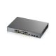 ZYXEL Switch 16x1000Mbps (16xPOE) + 2xGigabit kombó SFP Menedzselhető Rackes, GS1350-18HP HEWLETT PACKARD-EU0101F