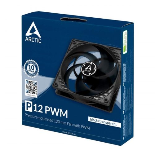 ARCTIC COOLING Rendszerhűtő Ventilátor P12 PWM Fekete, 12cm