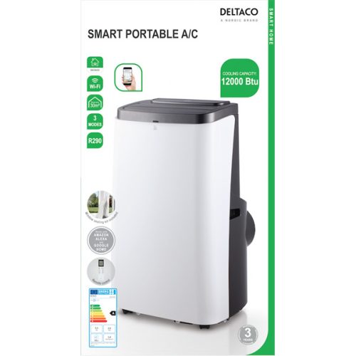 DELTACO SMART HOME SH-AC02 mobil smart klíma, 3,5W, 12000 BTU,  WI-FI, hűt, 3 év garancia