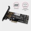 AXAGON PCEM2-DC PCIE NVME+SATA M.2 ADAPTER (PCI-Express x4 adapter hűtővel akár két M.2 lemez számítógéphez)