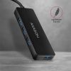 AXAGON HUE-G1A SUPERSPEED USB SLIM HUB, FEKETE (USB 3.2 Gen 1 hub ultrabookokhoz., 14 cm-es kábel)