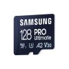 SAMSUNG Memóriakártya, PRO Ultimate microSD 128GB, Class 10, V30, A2, Grade 3 (U3), R200/W130