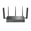 TP-LINK Vezetékes Omada AX3000 VPN Router 1xWAN(1000Mbps) + 4xLAN(1000Mbps) + 1xSFP + 1xSIM, ER706W-4G