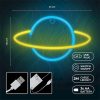 FOREVER LIGHT Neon LED dekorációs lámpa SATURN,  ki/be kapcsoló, USB vagy 3xAA 1,5V, 2m kábel,
