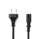 Nedis táp kábel IEC-320-C7, 2 x 0.75 mm, hossz 5m, CEGL11040BK50
