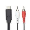 Nedis CCGL64240BK10 USB 3.2 Gen 1 | USB-C™ dugó | 2x RCA dugó | 1.00 m
