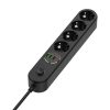COLORWAY Hálózati elosztó, CW-CHE44PDB, 4 tápcsatlakozó/4USB (C típusú PD20W + 3USB QC3.0) (45W) Fekete 2M