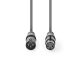Nedis COTG15010GY200  XLR 3 tűs dugó | XLR 3 tűs aljzat, 20m