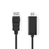 Nedis CCGL37100BK30 Display port dugó - HDMI dugó kábel 1080p, 3m