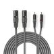 Nedis COTH15210GY15 félprofi XLR audió kábel, 2x XLR 3 tűs dugó - 2x RCA dugó, 1,5m