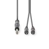 Nedis COTH23300GY15 félprofi XLR audió kábel, 6,35mm sztereo jack dugó - 2x RCA dugó, 1,5m