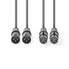 Nedis COTH15030GY30 félprofi XLR audió kábel, 2 x XLR 3p dugó - 2 x XLR 3p aljzat, 3m, rugalmas