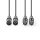 Nedis COTH15030GY30 félprofi XLR audió kábel, 2 x XLR 3p dugó - 2 x XLR 3p aljzat, 3m, rugalmas