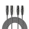 Nedis COTH15030GY50 félprofi XLR audió kábel, 2 x XLR 3p dugó - 2 x XLR 3p aljzat, 5m, rugalmas