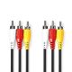 Nedis CVGL24300BK20 kompozit video kábel 3x RCA dugó - 3 RCA dugó, 2m