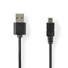 Nedis CCCGL60301BK20 USB mini 5p (mini USB)kábel, USB 2.0  USB-A dugó  USB mini 5p dugó, 480 Mbps. 2m