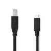 Nedis CCGL60650BK10 USB-C dugó - USB- B dugó (USB C - USB B) kábel, 480 Mbps, 1m