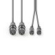 Nedis COTH15230GY15 félprofi audio kábel, 2x XLR aljzat - 2x RCA dugó, 1,5m