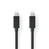Nedis CCGL64020BK10 USB C - USB C (USB-C) kábel, USB 3.2 Gen 2, 100W, hossz 1m
