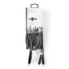 Nedis COTH22200GY30 félprofi audio kábel, 3,5mm sztero jack dugó - 2 x RCA dugó, 3m, rugalmas