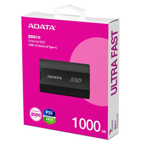 ADATA SSD Külső USB 3.2 1TB SD810, Fekete